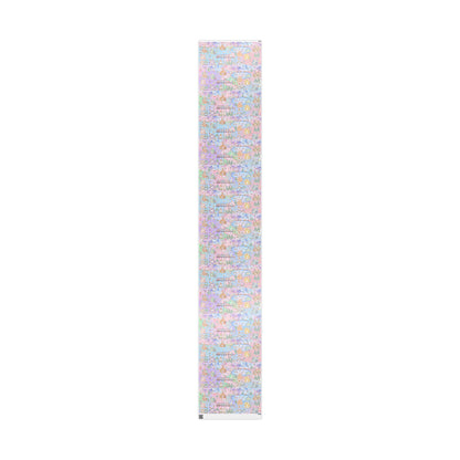 Bichon Frise Puppy Christmas Town Wrapping Paper – Pastel Gingerbread Village